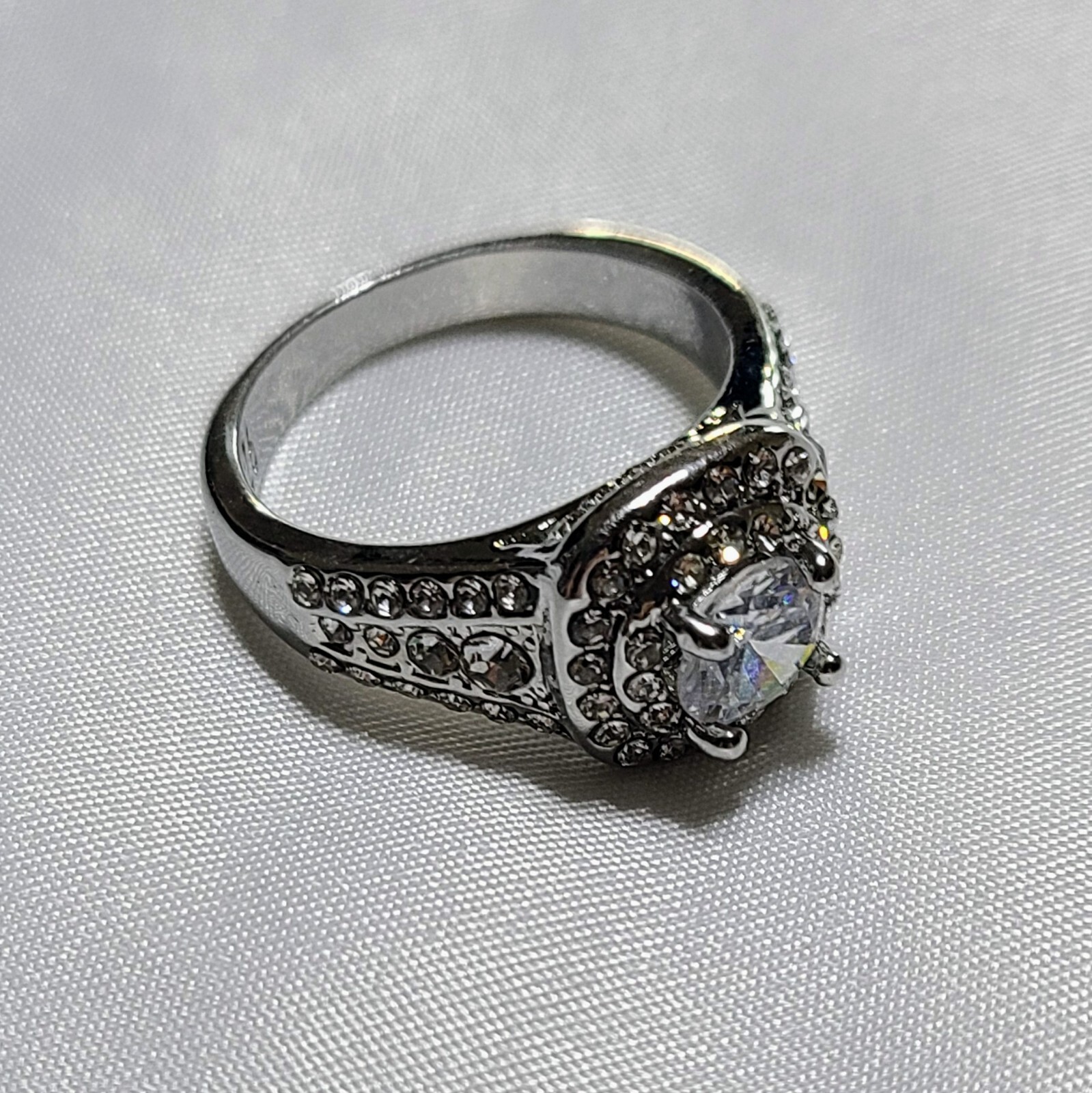 Large Statement  Marked 925 Silver Ring Size 9 Wi… - image 4