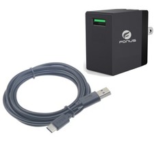For Nokia C100 C200 G100 G400 Quick Home Charger 18W 6ft USB Cable Power Cord