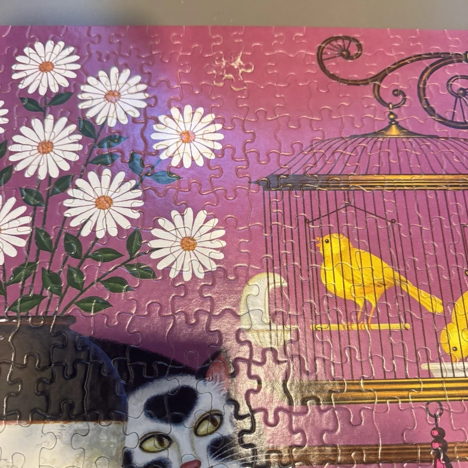 VTG 1986 CAT & CANARIES Charles Wysocki 500pc Puzzle RARE COMPLETE (READ) * RARE - Image 4 of 4