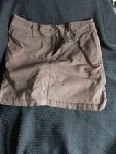 St Johns Bay Skorts Womens 10 Brown Color Cargo Cotton Blend Above Knee