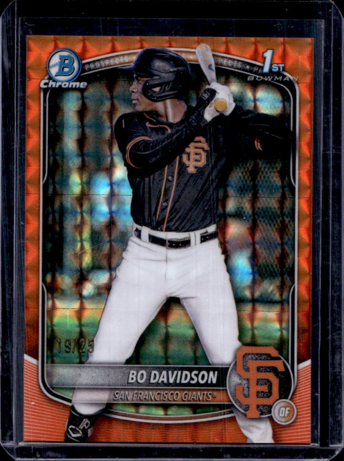 2025 Bowman Chrome Bo Davidson Orange Geometric Refractor 1st #19/25