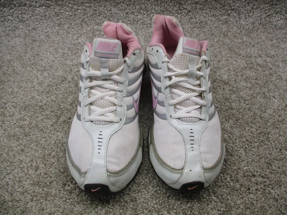 Nike Reax Run 5 туфли женский размер 9,5 белый розовый серый сетки работает 324845-161 - Изображение 3 из 4