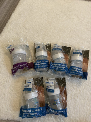 Philips AVENT Anti-Colic Standard Baby Bottles Mixed Set 4oz Clear White
