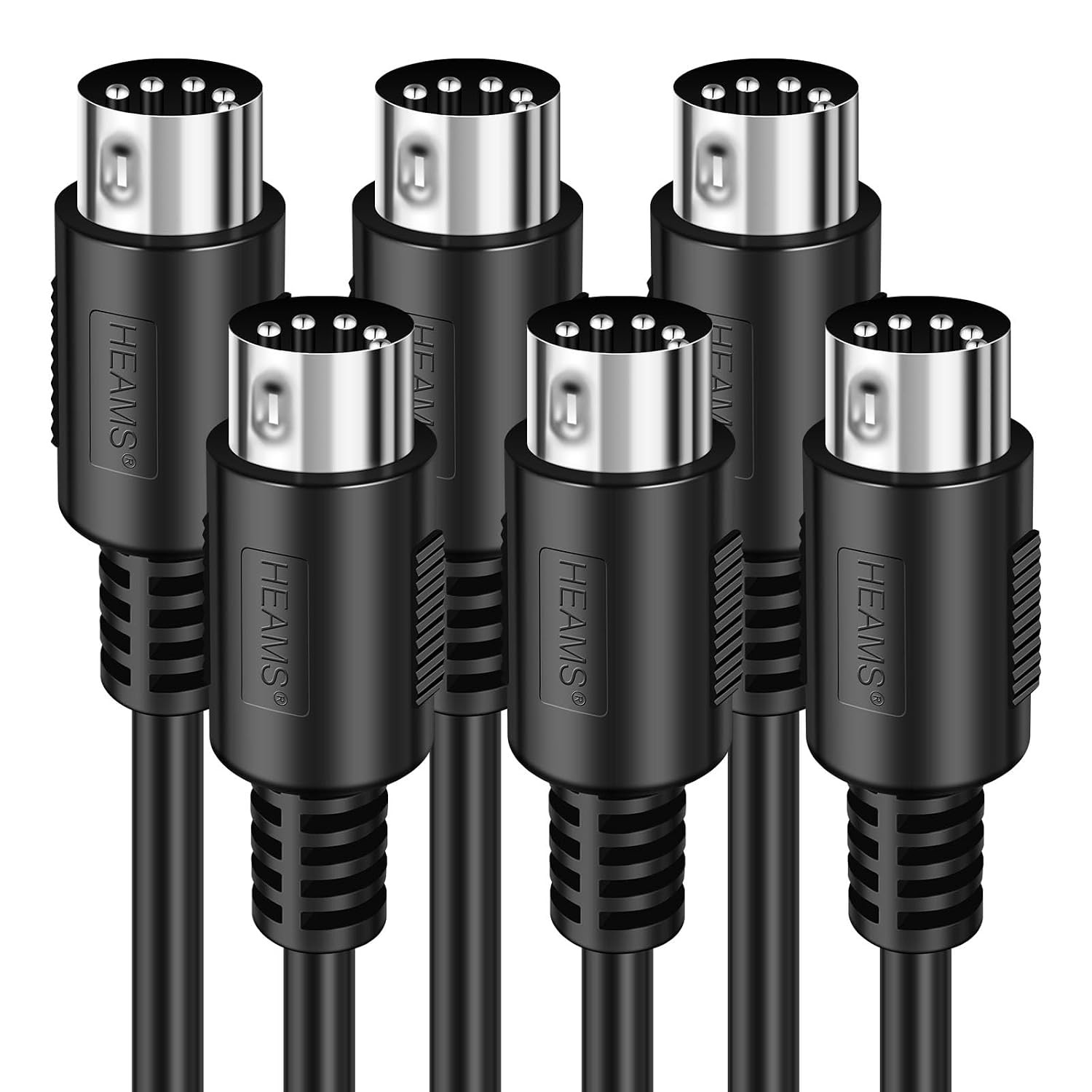 6FT Black Premium MIDI Cable 3 Pack Fast Signal Transmission Stable MIDI Cable