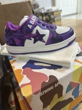 A Bathing Ape BAPE KIDS STA SNEAKER - PURPLE CAMO- NEW/AUTHENTIC- 18/12C