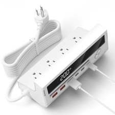 10-in-1 USB Charging Station, 4 Outlets Power Strip with 6 USB, 5 FT Long Extens