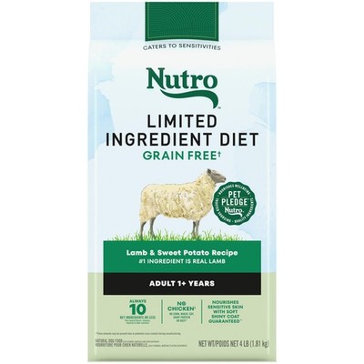 Nutro Limited Ingredient Diet Dry Dog Food, Adult 4 Pound (Pack of 1), Lamb 