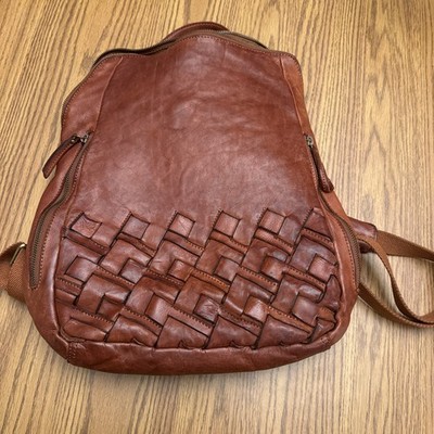 Marta Ponti 100% Genuine Leather Backpack Purse Bag Laptop Sleeve 15'' Portugal