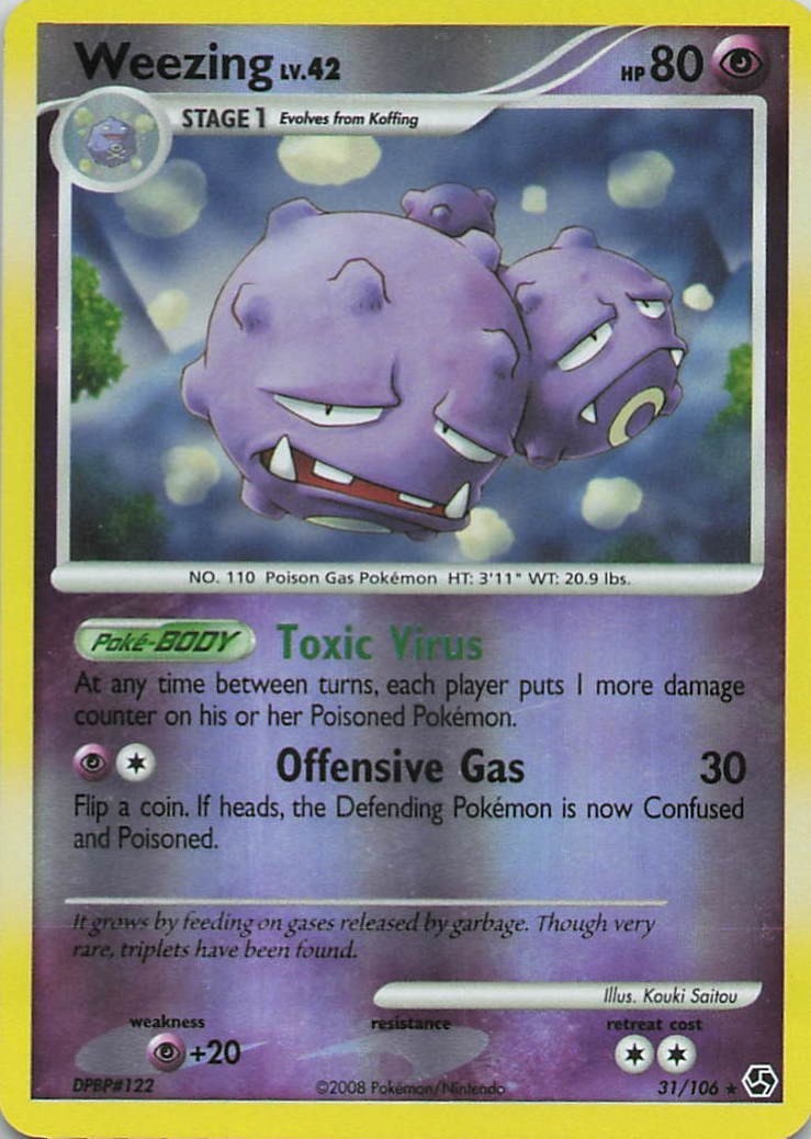 Weezing 31/106 Great Encounters Reverse Holo Rare Pokemon Card LP