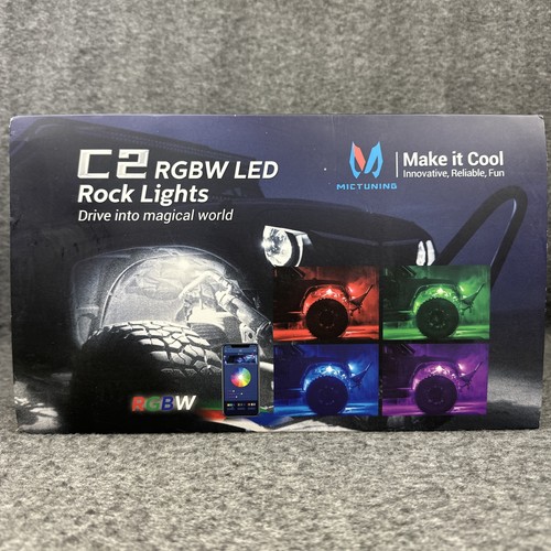 FOR PARTS MICTUNING Curved C2 8 Pods RGBW LED Rock Lights Underglow UNTESTED