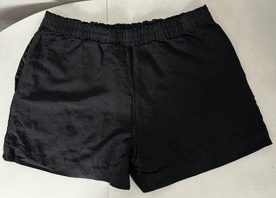 H&M Shorts Linen Black Elastic Waist Women's Size Large NWT