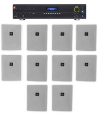 JBL VMA1240 Commercial/Restaurant 240W 70v Amplifier 10 JBL 5.25" Wall Speakers