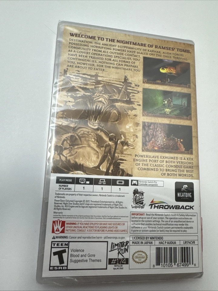 PowerSlave Exhumed (2023) For Nintendo Switch - Factory Sealed - Image 2 of 4