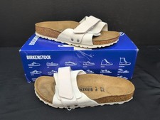 Birkenstock Oita Suede Leather Slides Slip On Sandals US W 7 M 5 Antique White