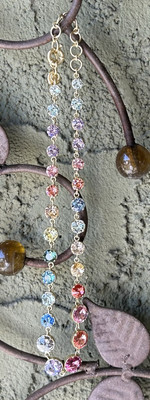 Roxanne Assoulin Signed Pre-Loved Rainbow Crystal Necklace-NWOT- Excellent Cond.