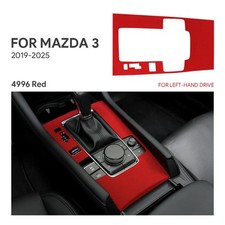 For Mazda 3 2019-2025 Center Console Gear Shift Panel Trim Stickers Red Suede