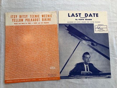 VTG 1960 Old Pop Sheet Music Lot of 2 (Itsy Bitsy Teenie Weenie Yellow Polkadot)