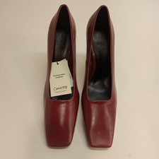 MNG Mango Rebeca Women  s Burgundy Square Toe Heels Pumps US 10 EUR 41 NWT