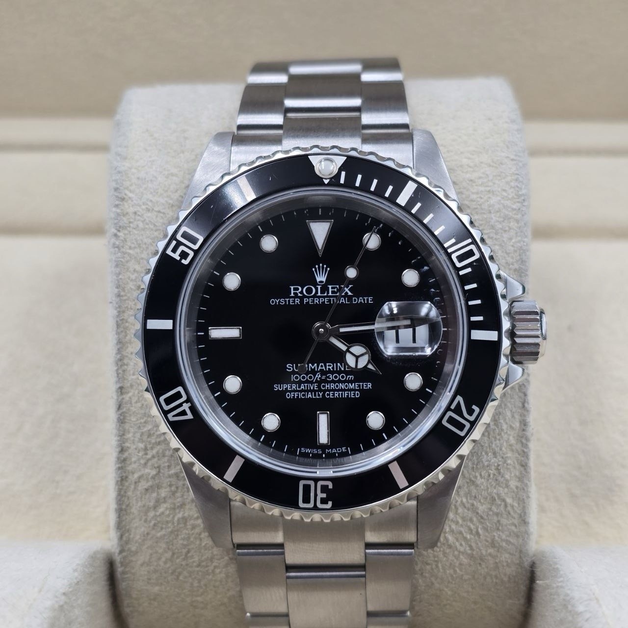 ROLEX SUBMARINER BLACK DIAL 16610LN STAINLESS STEEL SPORTS WATCH 40MM