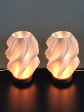 Set of 2 Spiral Table Lamps – 8” Tall – Warm Ambient Lighting