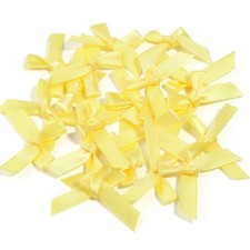 50 Mini Satin Ribbon Bows Small 3cm Wide Pre-Tied Craft Wedding card Sewing Baby