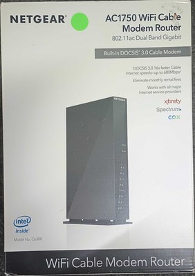NETGEAR® AC1750 Wi-Fi Cable Modem Router, 1 Port, Dual-Band 2.4 GHz/5 ...