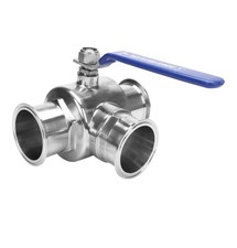  3 Tri Clamp Sanitary 3-Way T Port Ball Valve...