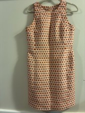 J.Crew Collection Geometric Woven Sheath Dress Pink Sleeveless Size 4