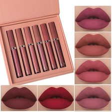 6 Color Matte Lip Gloss Lipstick Set Moisturizing Makeup Gift Box