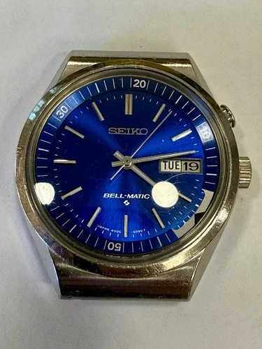 Vintage Seiko Bell-Matic 4006-6070.  Beautiful and rare blue dial. Parts/Repair