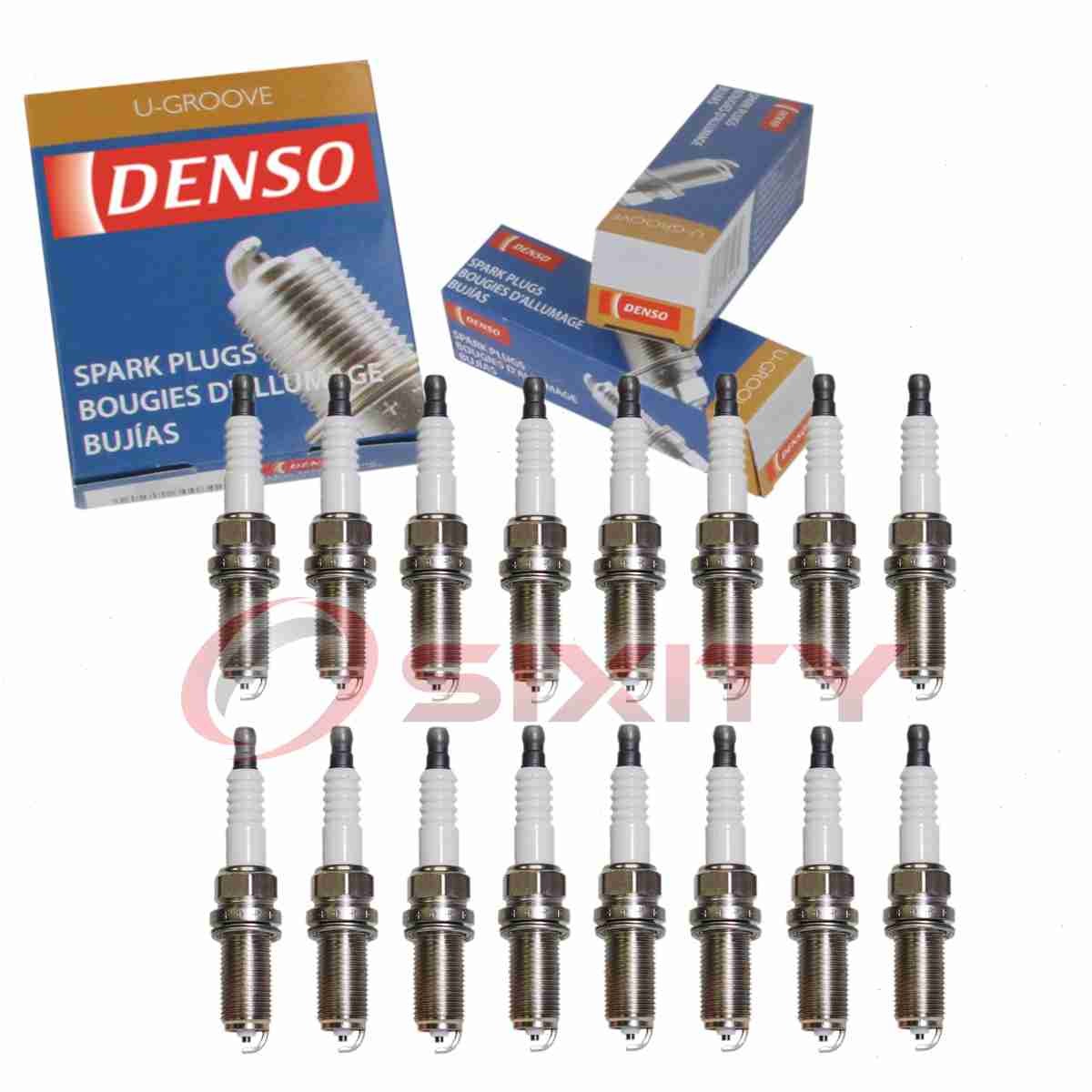 16 pc Denso Standard U-Groove Spark Plugs for 2009-2015 Dodge Challenger uf
