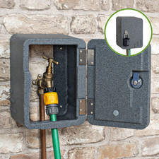 Tap Safe - Lockable Outside Tap Cover with Combination Padlock - Graphite Grey