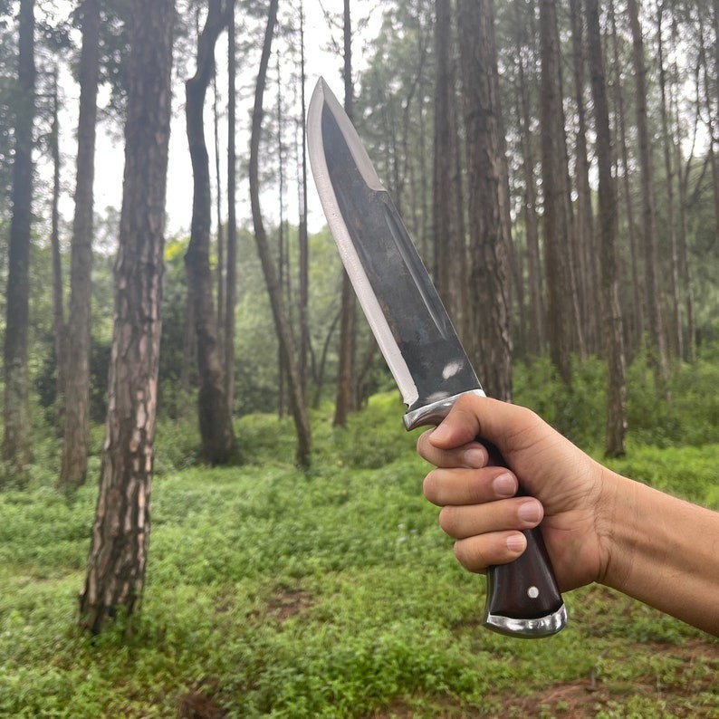 Custom Handmade Carbon Steel Blade Tactical Bowie Knife | Hunting Knife Camping