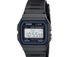 Casio F91W-1, 7 Year Battery Black Resin Strap New Watch for Men