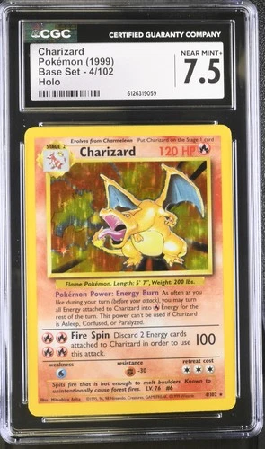 CGC 7.5 Charizard 1999 Base Set 4/102 Holo Pokemon Card