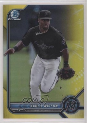 2022 Bowman Chrome Prospects Yellow Refractor 68/75 Kahlil Watson #BCP-211 n1u