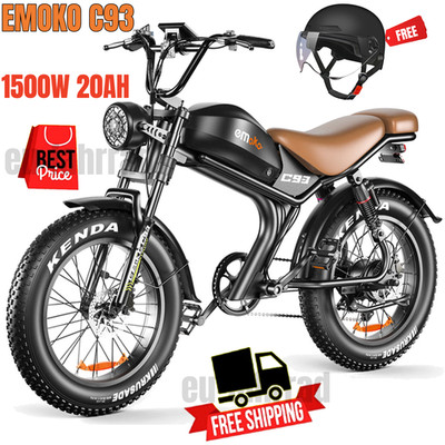 1000W EMOKO C93 Elektrofahrrad 48V20AH E-Mountainbike 20''Fat Tire 50km/h 7-Speed