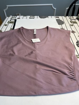 Athleta Bayview Side Ruching Dusty Rose Tee Top Women s XL - Athleisure Yoga