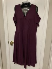 Torrid Size 3 Purple A-line Knee Length Cold Shoulder Dress
