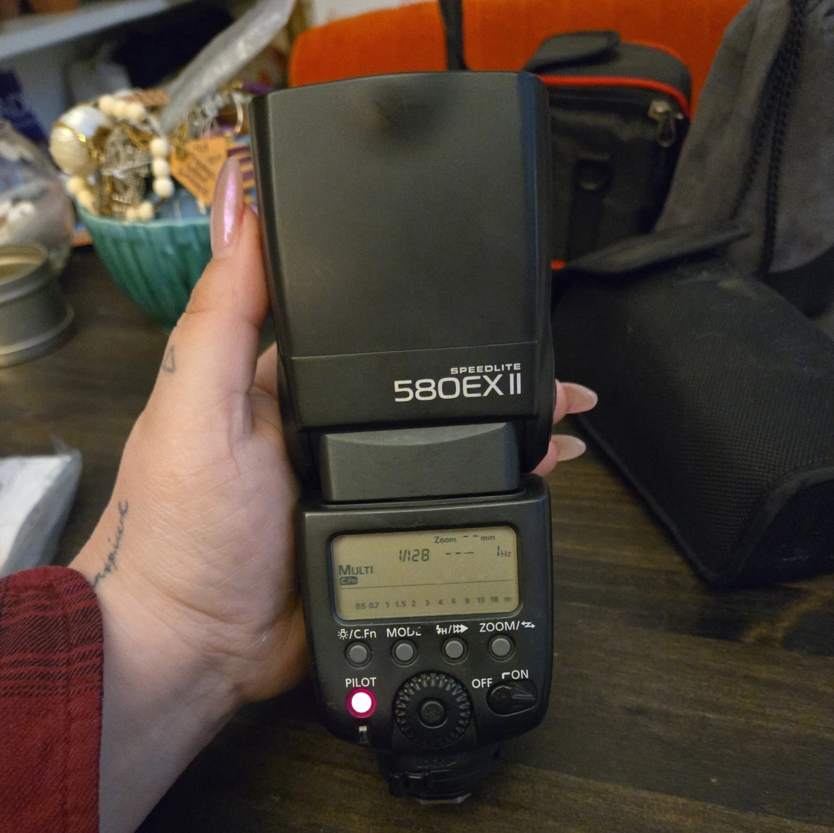Flash Canon Speedlite 580EX II Avec Sabot - Occasion (bon état, Fonctions TTL, E-TTL)