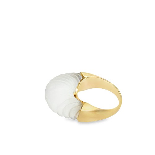 9ct Yellow Gold White Crystal Ring - Picture 4 of 5