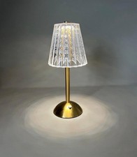 Cordless Dimmable Table Lamp Portable Crystal Silver Night Light 3 Color Modes