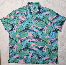 Birdie Bound Shirt Mens 3XL Green Tropical Performance Golf Polo Stretch Casual