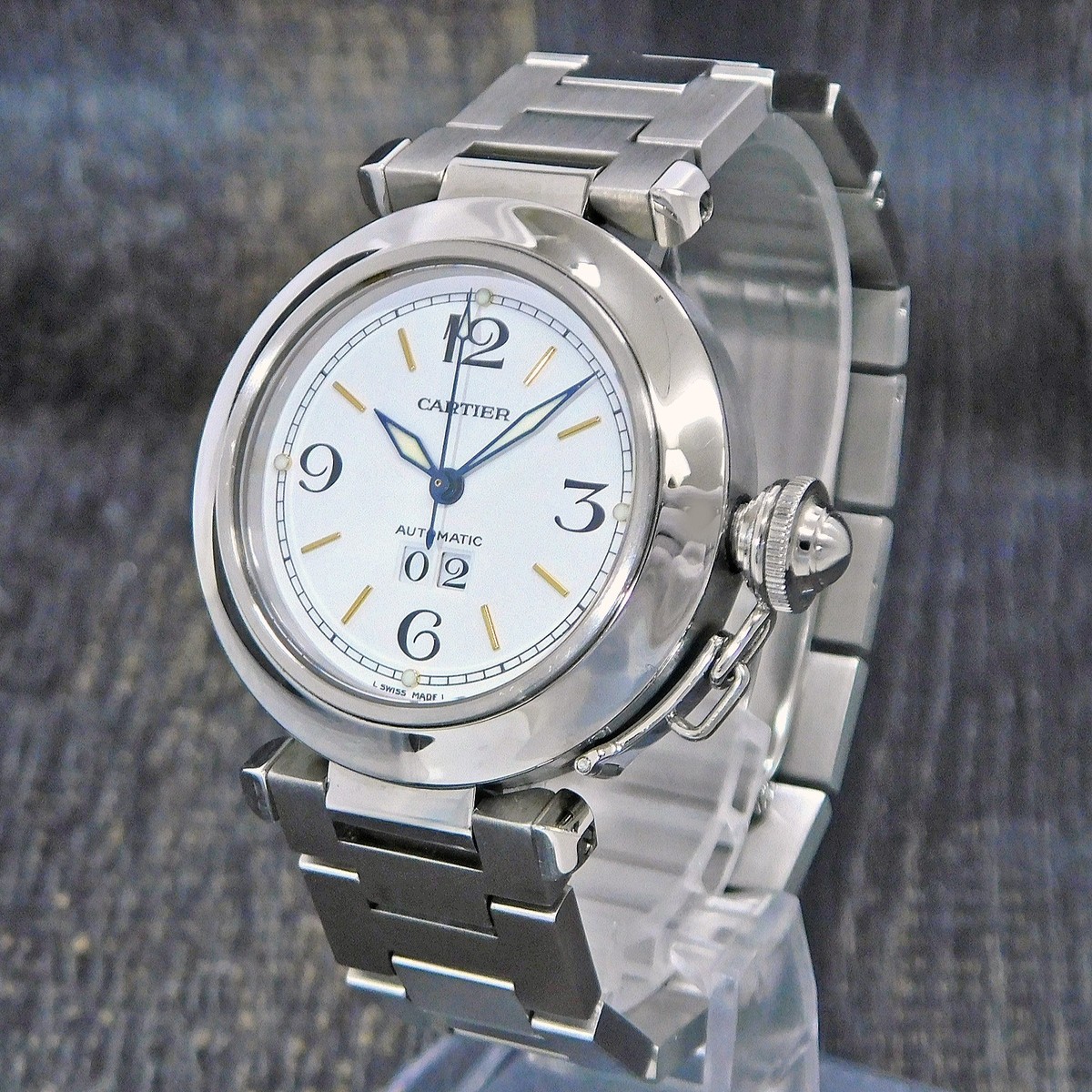 Cartier Pasha C Big Date W31044M7 S. Steel Automatic Unisex Wrist