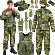 Kids Army Costume for Boys, Soldier Boys Halloween Costume Age 312