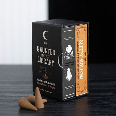 Geschenkbox Haunted Library Leder & Patchouli Sandelholz & Papier Räucherkegel