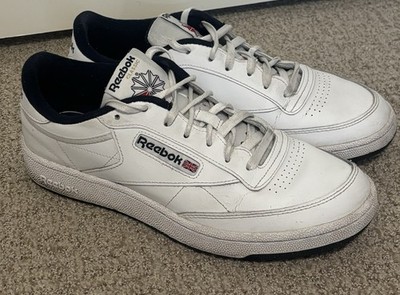 Reebok Men s Club C 85 Classic Leather Sneakers White / Navy Size 10
