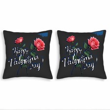 Set of 2 18x18in Throw Pillow Covers with Elegant Pink Roses