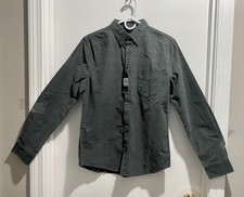 NWT $109 Ben Sherman Original Corduroy Cotton Plaid Grunge Goth Preppy Shirt S