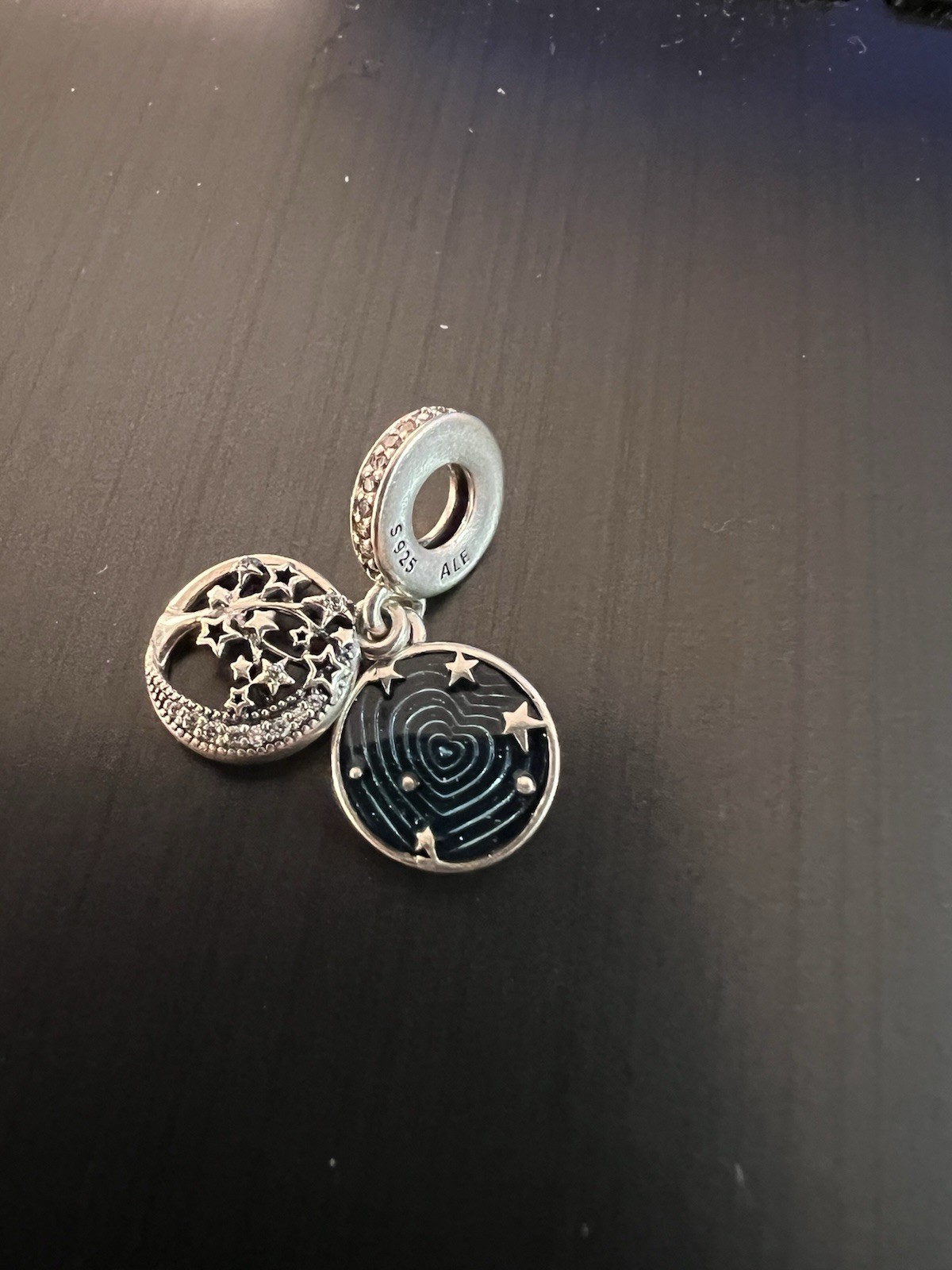 Authentic PANDORA Star Double Dangle Tree & Galax… - image 1